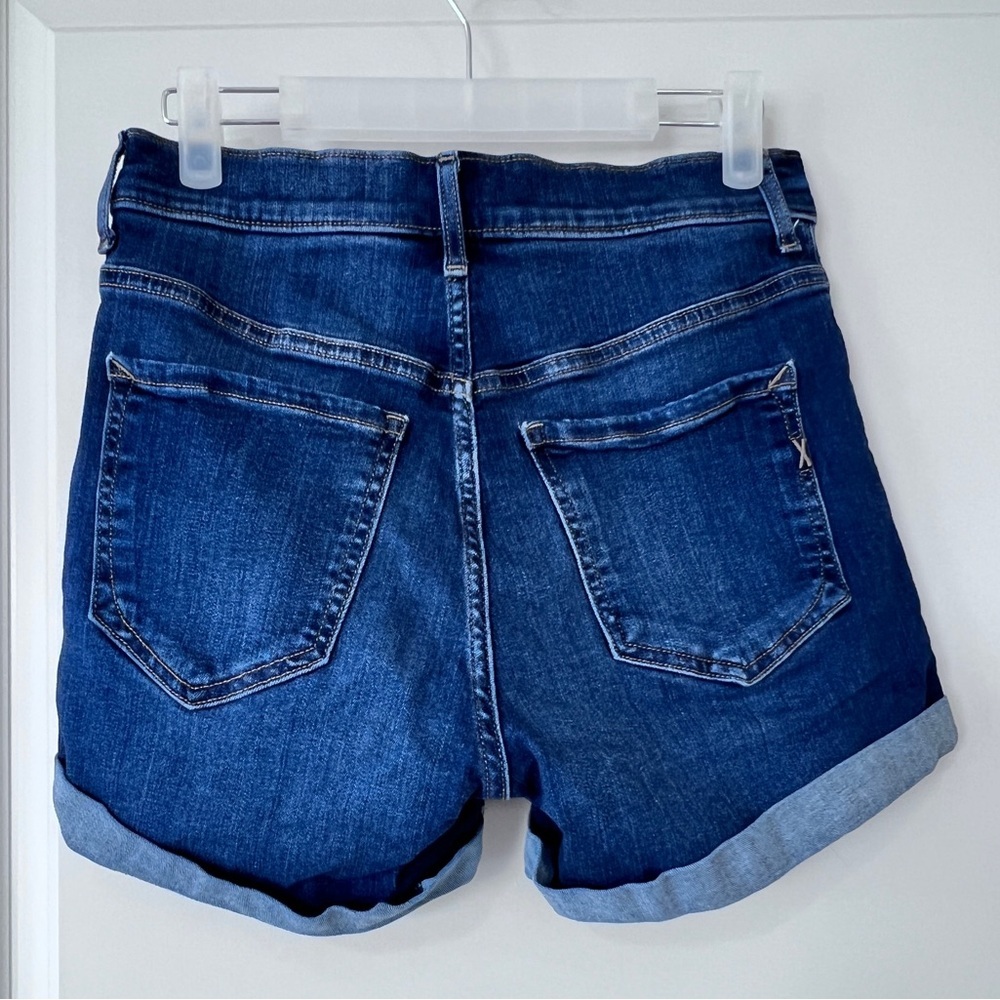 Express Blue Jean Shorts High-Waisted Cuffed - Picture 3 of 6